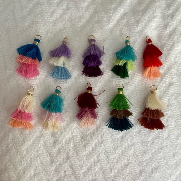 90 COLORFUL TIERED TASSELS for Earrings, Keychains, Crafts & More! 10 Colors - Picture 9 of 15